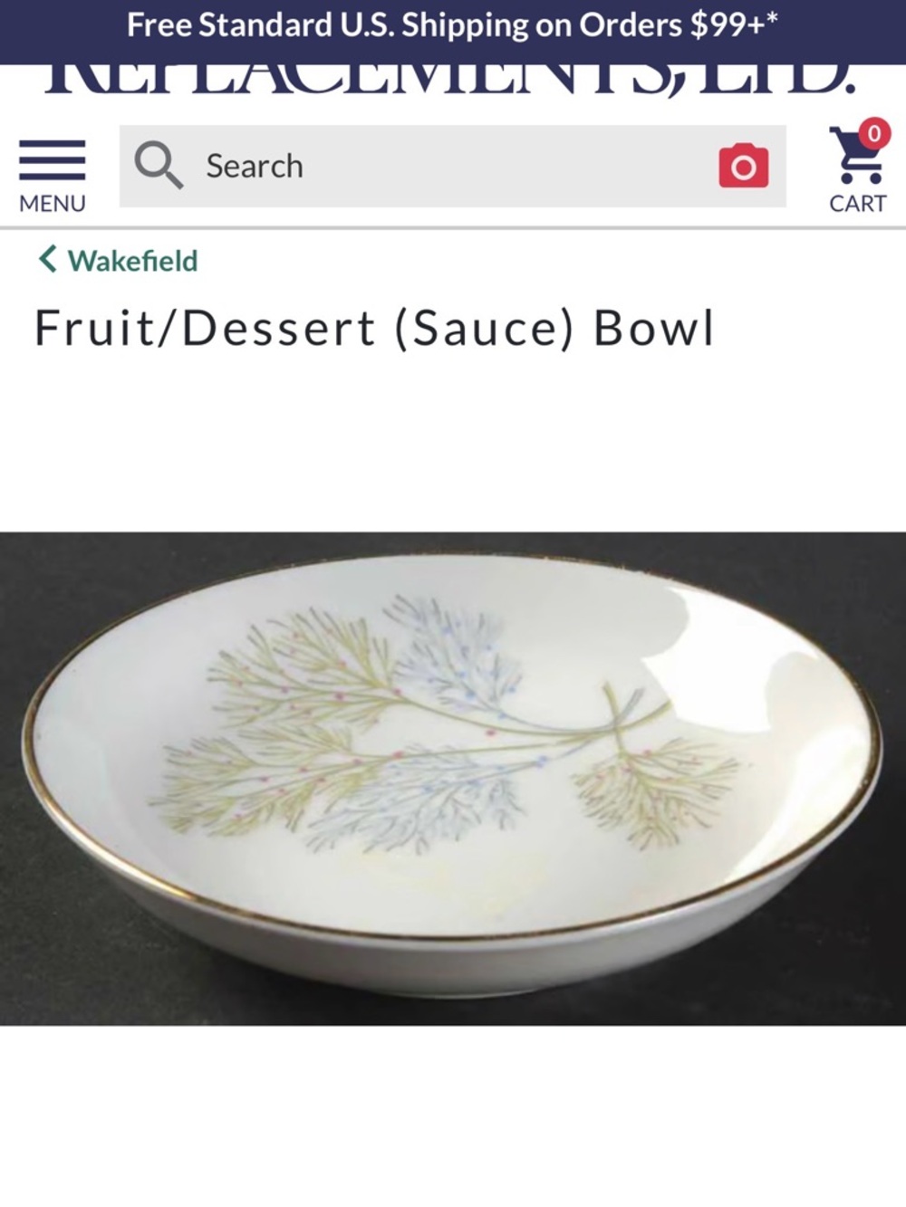 Wakefield by Edelstein Gold-Rim Fruit Dessert Bowls - Set of 5 - Picture 7 of 7